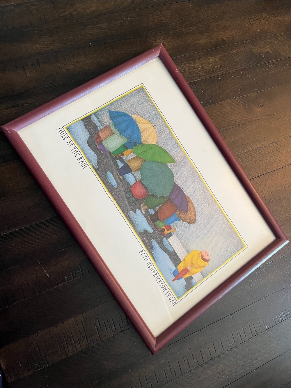 Framed “Smile at the Rain” by Beth Hendrickson Logan